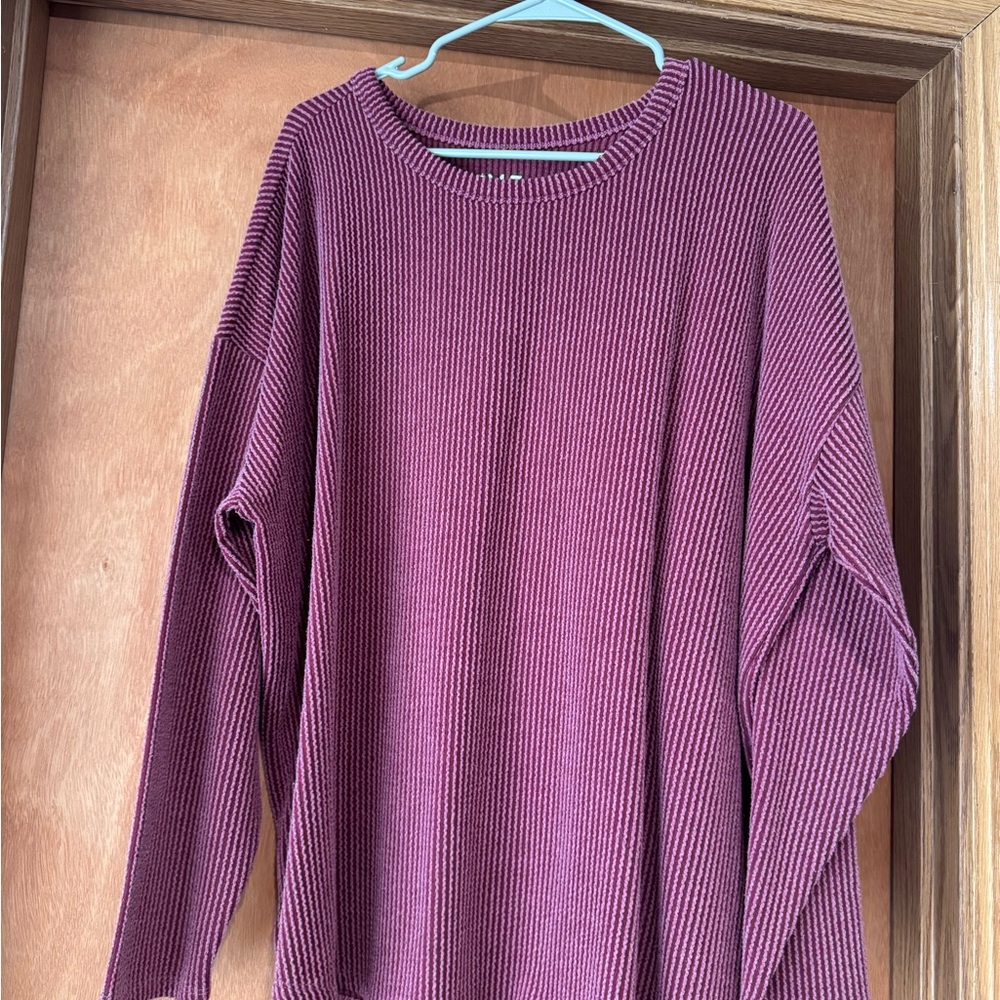 Cozy Maroon Ribbed Sweater